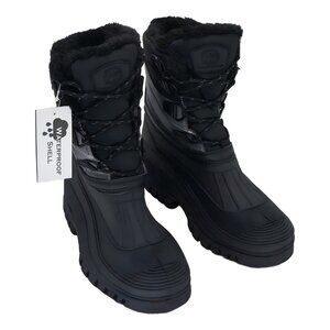 Polar Range Men's Decker Faux Fur Waterproof Snow Boots Grey Size 9